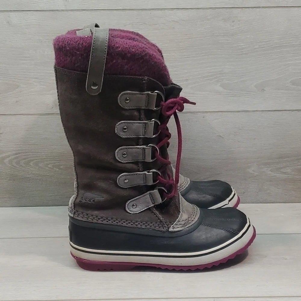 Sorel Women Joan Of Artic Tall Duck Rubber Waterproof Boots shoes sz 7.5
